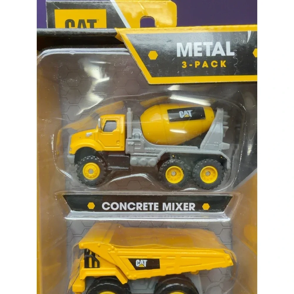 CAT Metal 3 Pack Construction Vehicles Mixer Dump Truck Grader Funrise 82273